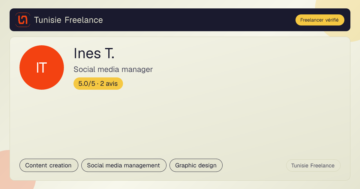 Ines T. — Freelancer en Tunisie | Tunisie Freelance
